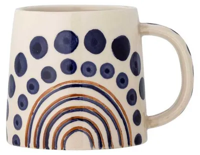 Image de Bloomingville Tasse SHAMA points bleus 500 ml avec tasse à café Tasse en céramique