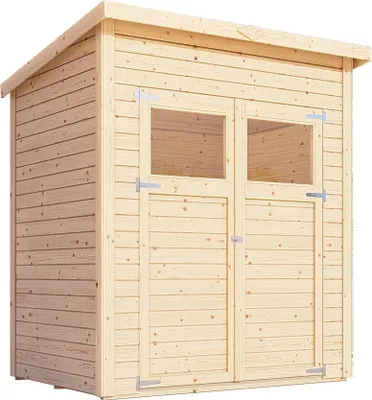 Produktbild von Gartenhaus Dresden 01 inkl. Fußboden, Naturbelassen - 14 mm Elementgartenhaus, Nutzfläche: 2,10 m², Pultdach