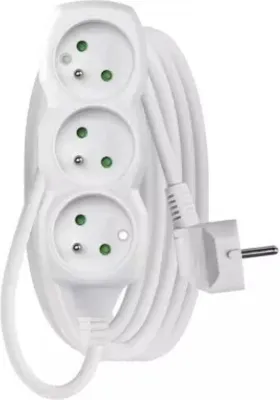 Obrázok produktu pre Predlžovací kábel Emosse 3 zásuvkami, 3 m, biely