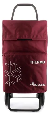 Zdjęcie produktu dla 2-kołowy wózek na zakupy Rolser Thermo Fresh MF - Burdeos z 46-litrową torbą i 8-litrową komorą chłodzącą