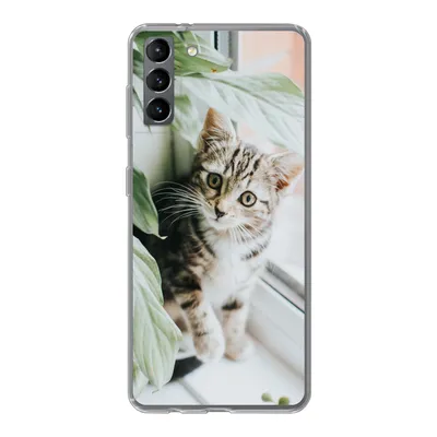 Produktbild von MuchoWow® Handyhülle Schutzhülle Hülle für Samsung Galaxy S21 Plus Katze - Kätzchen - Pflanzen Silikon Softcase Handy Hülle - Handy-Tasche