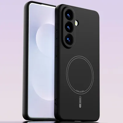 Image de Étui magnétique pour Samsung Galaxy S26+, compatible avec MagSafe, silicone liquide, résistant aux chocs et aux rayures Noir