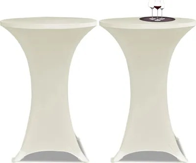 Obrázok produktu pre vidaXL Obliečky na barové stoly 4 ks Ø 80 cm krémové strečové