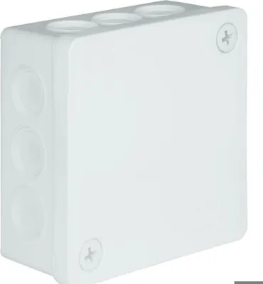 Produktbild von Aufputzdose, hermetisch, weiß, ohne Klemmen, 86x86x40 IP55, Viplast 02301