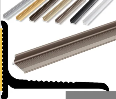 Produktbild von (9,99EUR/m) Wand Anschluss / Abschluss Profil | 22 x 15 x 1700 mm | im Edelstahl-Look eloxiert | Innenwinkel Treppenbelag | Bodentiefe Fenster oder Balkon Abschluss | Dehnungsprofil | Wandabschlussprofil | Wandabschlussleiste