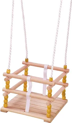 Image de Idena 40192 Balançoire bébé jaune bois