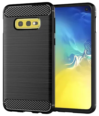 Produktbild von Techsuit Carbon Silicone Hülle für Samsung Galaxy S10e – schwarz
