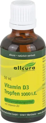 Produktbild von Allcura 1000 I.E. Vitamin D3 Tropfen, 50 ml Lösung