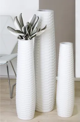 Vaso In Ceramica Argento 10x24 Cm, Moderno E Decorativo Con Finiture Opache E Lucide Per Fiori Secchi E Composizioni