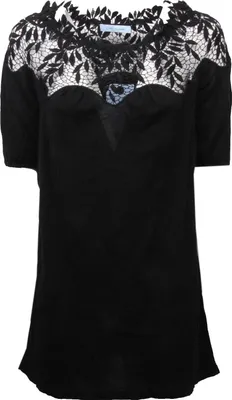 Produktbild von C4356 BLUMARINE schwarzes Spitzen-T-Shirt Frau