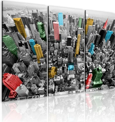 Produktbild von Modernes Wandbild 030111- 7 (120x80) - 3 Teilig Bilder Fotografie auf Vlies Leinwand Foto Bild Dekoration Wand Bilder Kunstdruck New York