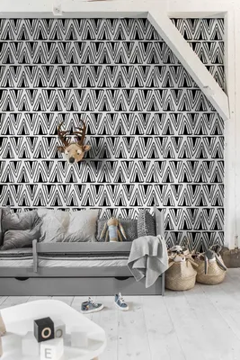 Produktbild von Coloray Fototapete 416x254 cm An Einer Wand Latex Latextapete - Dreiecke Boho Geometrie.