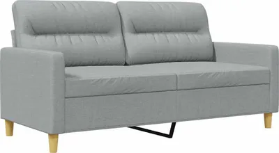 Image de vidaXL Canapé 2 places gris clair 140 cm Tissu