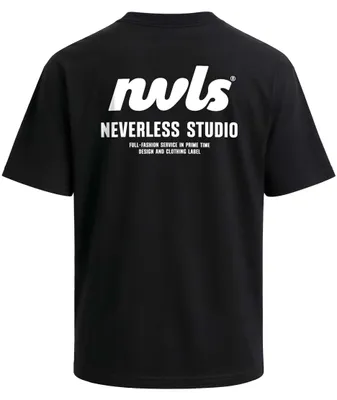 Produktbild von Herren T-Shirt - Typographie Design NVLS Studio - Oversized Relaxed Fit Printshirt Sommer Fashion Streetstyle Neverless®