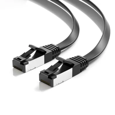 Zdjęcie produktu dla Kabel krosowy kat. 8.1 płaski TPE czarny 10m