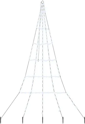Produktbild von vidaXL LED Weihnachtsbaum mit Erdspießen Kaltweiß 306 cm Metall