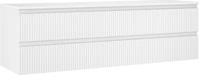 Produktbild von Mexen Rivel Badezimmer-Unterschrank 160 cm mit Arbeitsplatte, 2 Schubladen, gerillt, weiß matt - 91A20-16047-2-BFFC01