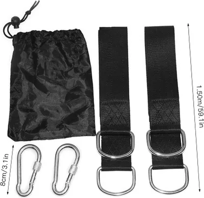 Produktbild von Baumschaukelgurt-Aufhängeset mit Karabinern, Aufbewahrungstasche, Outdoor-Aufhänger für Hängematten, Schaukeln
