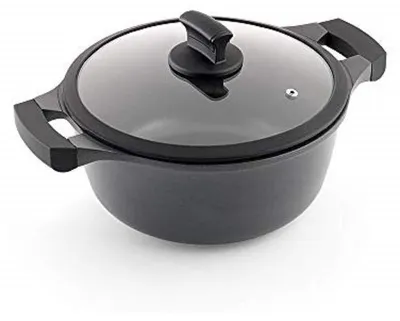 Productafbeelding van Metaltex X-PERT 310540 0000 Kookpan met deksel, gietijzer/gegoten aluminium, diameter 20 cm, geschikt voor inductiekookplaten, antiaanbaklaag