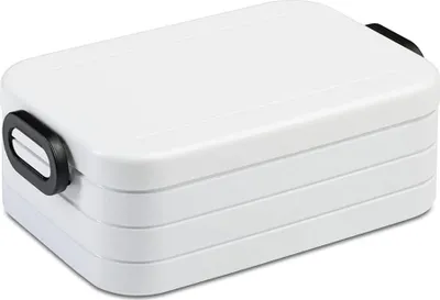 Obrázek produktu pro Midi Lunchbox, 900 ml, krabička na svačinu s přepážkou, ideální pro přípravu jídel, vhodná do myčky, ABS, bílá