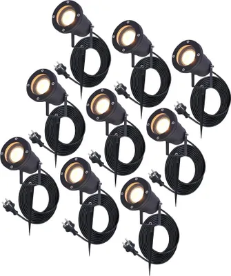 Produktbild von hoftronic LED Gartenstrahler Sydney 4W 2700K IP65 Schwarz 9er Set