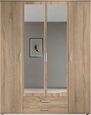 Produktbild von Kleiderschrank "Kitty IV" Eiche Sonoma Nachbildung / Spiegel