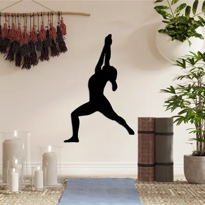 Produktbild von Wallity, Yoga 10, Dekoratives Wandaccessoire aus Metall, Schwarz, 100 % METALL, 45 x 55 cm