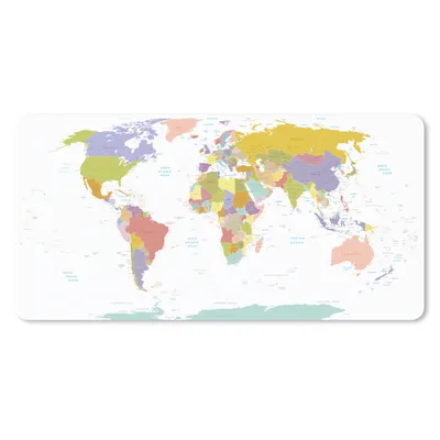 Obrázok produktu pre Podložka pod myš - Mapa sveta - Pastel - Farby - 80x40cm - Rohožka pod myš