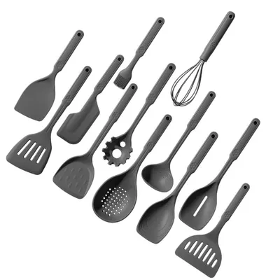 Produktbild von 12-tlg Silikon Küchenhelfer Set ,hitzebeständig,antihaftbeschichtet, mit Pfannenwendern, Löffeln, Schneebesen, BPA-frei, spülmaschinenfest
