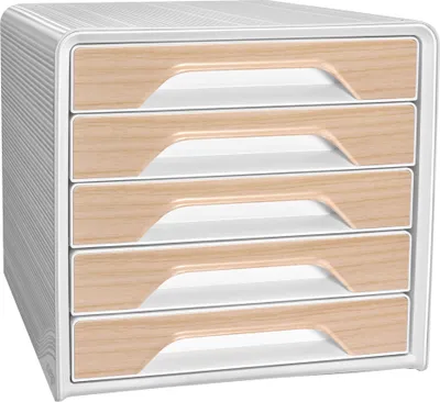 Produktbild von CEP Schubladenbox Smoove Silva 5 Schübe weiß/Buche