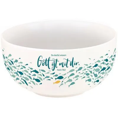 Produktbild von Hochwertige Müslischale aus farbigem New Bone China Porzellan im natürlichen Design mit spülmaschinengeeignetem Aufdruck