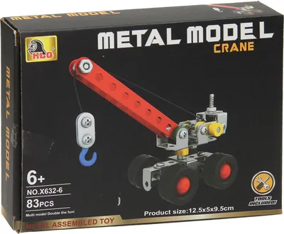Produktbild von Metall Bausatz Kran 83 Teile 12,5x5x9,5cm für Kinder ab 6 Jahren