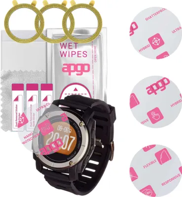 Produktbild von apgo 3 Stück Schutzglas, klar, kompatibel mit Garett Sport 23 GPS Smartwatch, Hybrid 8H, Ersatz für Hartglas, Displayschutzglas, Bildschirmschutz, Displayschutz, kratzfest