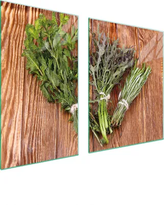 Produktbild von Glasplatte und Schneidebrett 100x52 Rosmarin