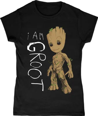 Obrázek produktu pro Strážci Galaxie 2 - Dámské tričko "I Am Groot" BI269 (XXL) (černá/hnědá/bílá)