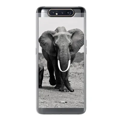 Produktbild von MuchoWow® Handyhülle Schutzhülle Hülle für Samsung Galaxy A80 Elefant - Kind - Schwarz - Weiß Silikon Softcase Handy Hülle - Schutzdeckel