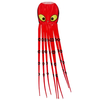 Produktbild von Wolkenstürmer Einleinerdrachen Otto the Octopus (rot), Einleinerdrachen - flugfertig inkl. Spule mit Schnur und Tasche