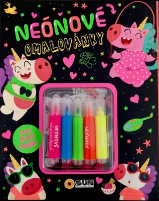 Obrázok produktu pre Neónové omaľovánky s trblietavými samolepkami a fixkami
