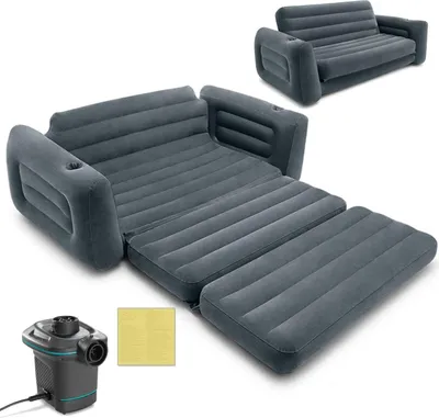Produktbild von Sofa 2in1 Samtmatratze + INTEX-Pumpe 66552-66640