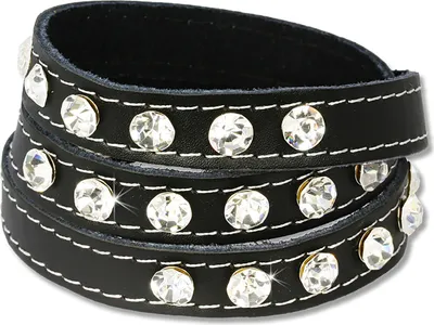 Image de SilberDream Bracelet en cuir Bijoux de bras noir zirconium Femme LAP228S