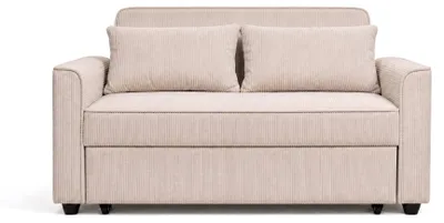 Image de Best Mobilier Ernest - Canapé droit 2 places convertible en velours côtelé , Beige
