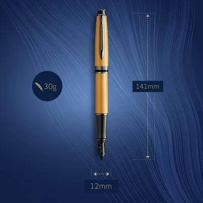 Produktbild von Waterman Expert Füllfederhalter | Goldfarbene Metallic-Lackierung mit Ruthenium-Zierteilen | Feine Edelstahlfeder mit PVD-Beschichtung | Blaue Tinte | In Geschenkbox