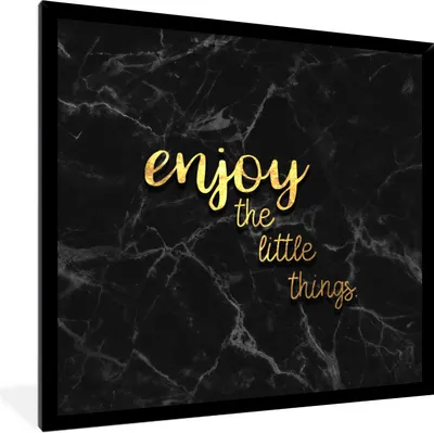 Produktbild von MuchoWow® Gerahmtes Poster Zitate - Sprichwörter - Gold - Marmor 40x40 cm - Poster mit Schwarzem Bilderrahmen Wandposter Rahmen Foto Bilder - Mit Rahmen - Wanddekoration Schlafzimmer