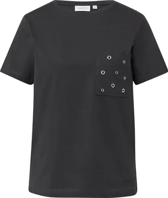 Produktbild von comma T-Shirt Relaxed Fit mit Brusttasche, Nieten-Applikationen und Rundhalsausschnitt, weich