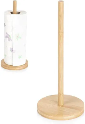 Produktbild von Küchenrollenhalter Bamboe Natur - Papierrollenständer mit stabilem Stand - 295 cm hoch