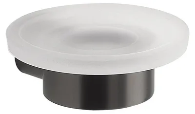 Produktbild von PIRENEI Seifenschale, Milchglas, gun metal