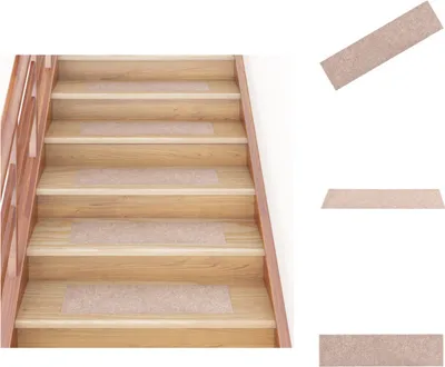 Obrázok produktu pre vidaXL Samolepiace rohože na schody 15 ks 76x20 cm svetlohnedé - Rohože na schody