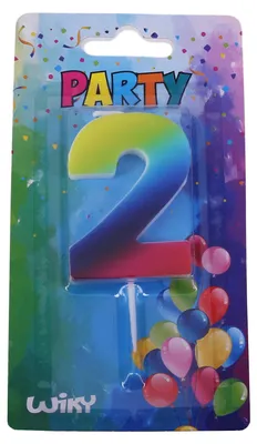 Produktbild von Partykerze Nummer 2 Regenbogen