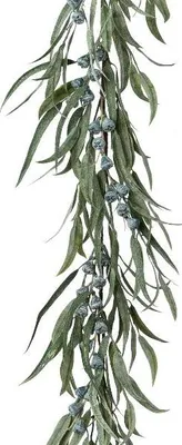 Produktbild von artplants.de Kunstgirlande Eukalyptus GROFIN, Früchten, grau-grün, 190cm - Künstliche Eukalyptusgirlande