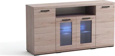 Obrázek produktu pro Prosklená komoda EIRENE - dub San Remo